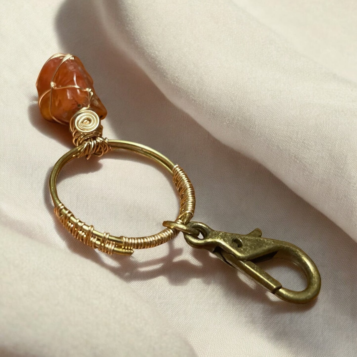 Carnelian Tumble Keychain | R.C. Designs