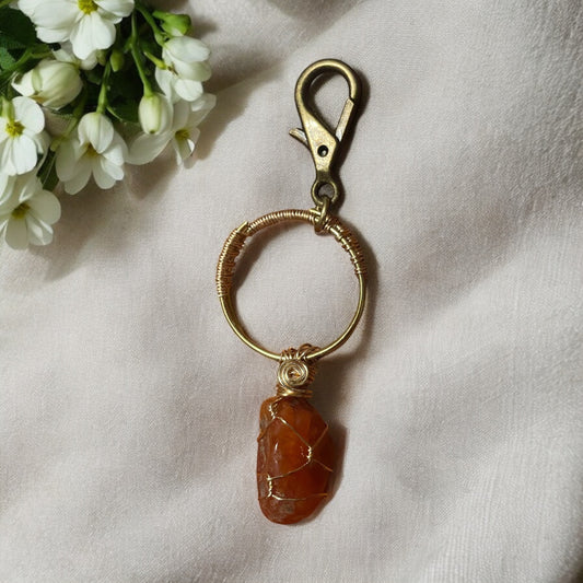 Carnelian Tumble Keychain | R.C. Designs