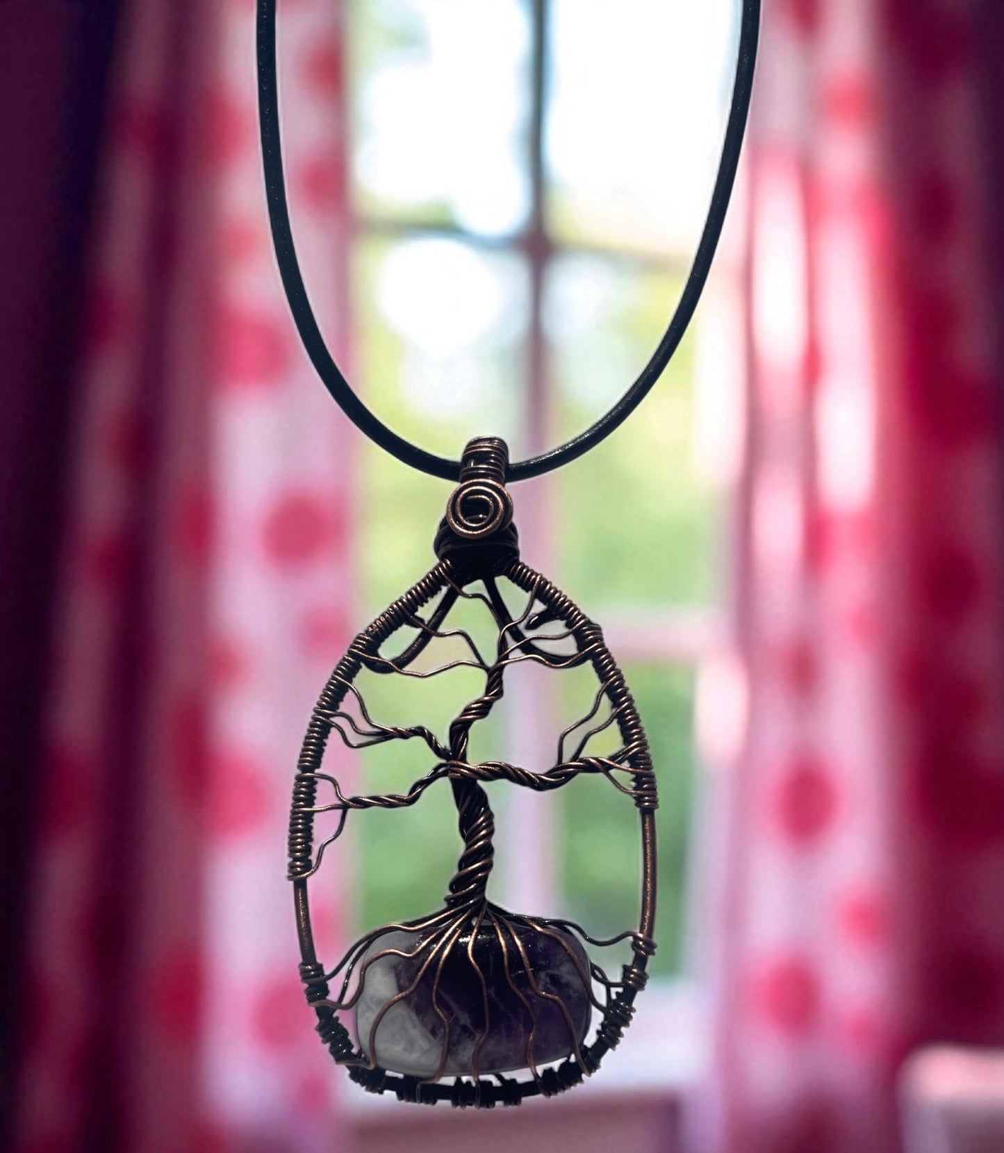 Chevron Amethyst Tree of Life Pendant | R.C. Designs