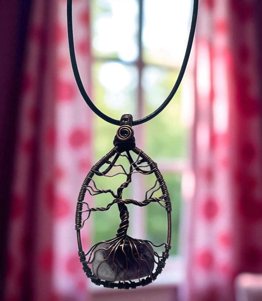 Chevron Amethyst Tree of Life Pendant | R.C. Designs