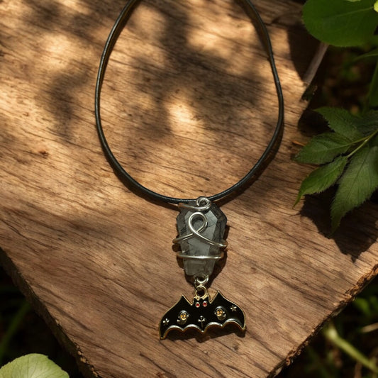 Black Tourmalinated Quartz Coffin with Charm | R.C. Designs