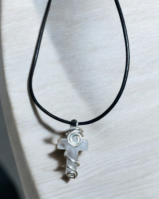 Clear Quartz Cross Pendant