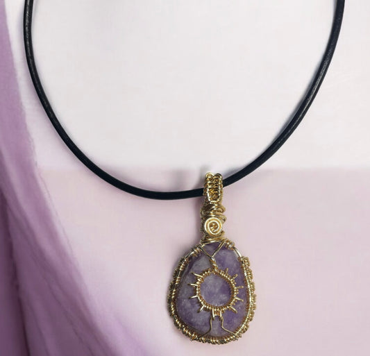 Lepidolite Sun Pendant | R.C. Designs