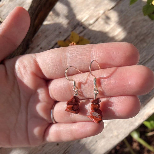 Red Jasper Crystal Chip Earrings | R.C. Designs